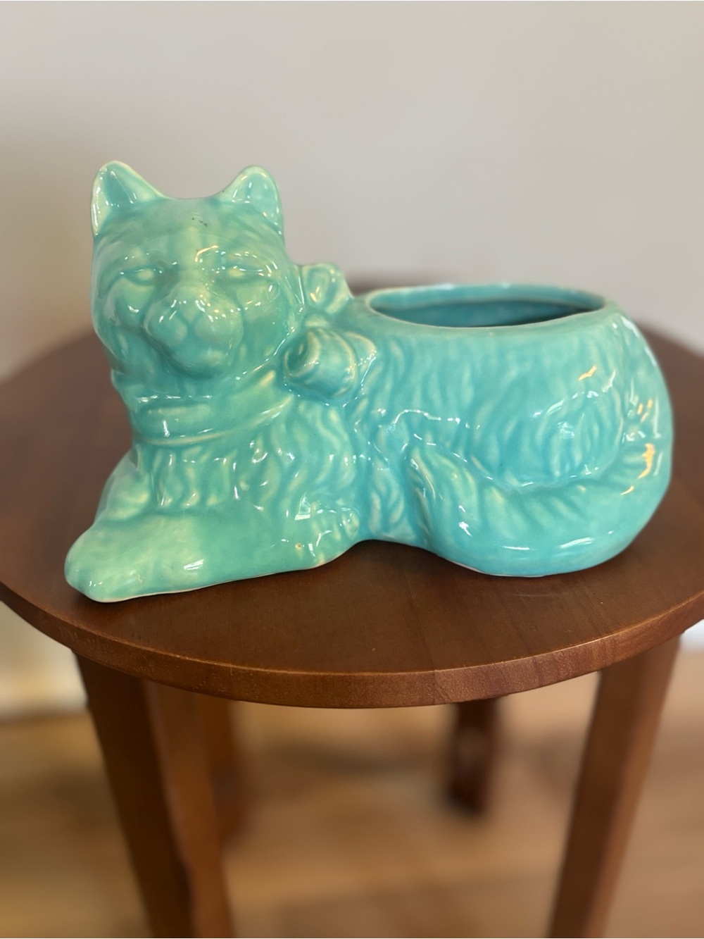MCM Turquoise Cat Planter